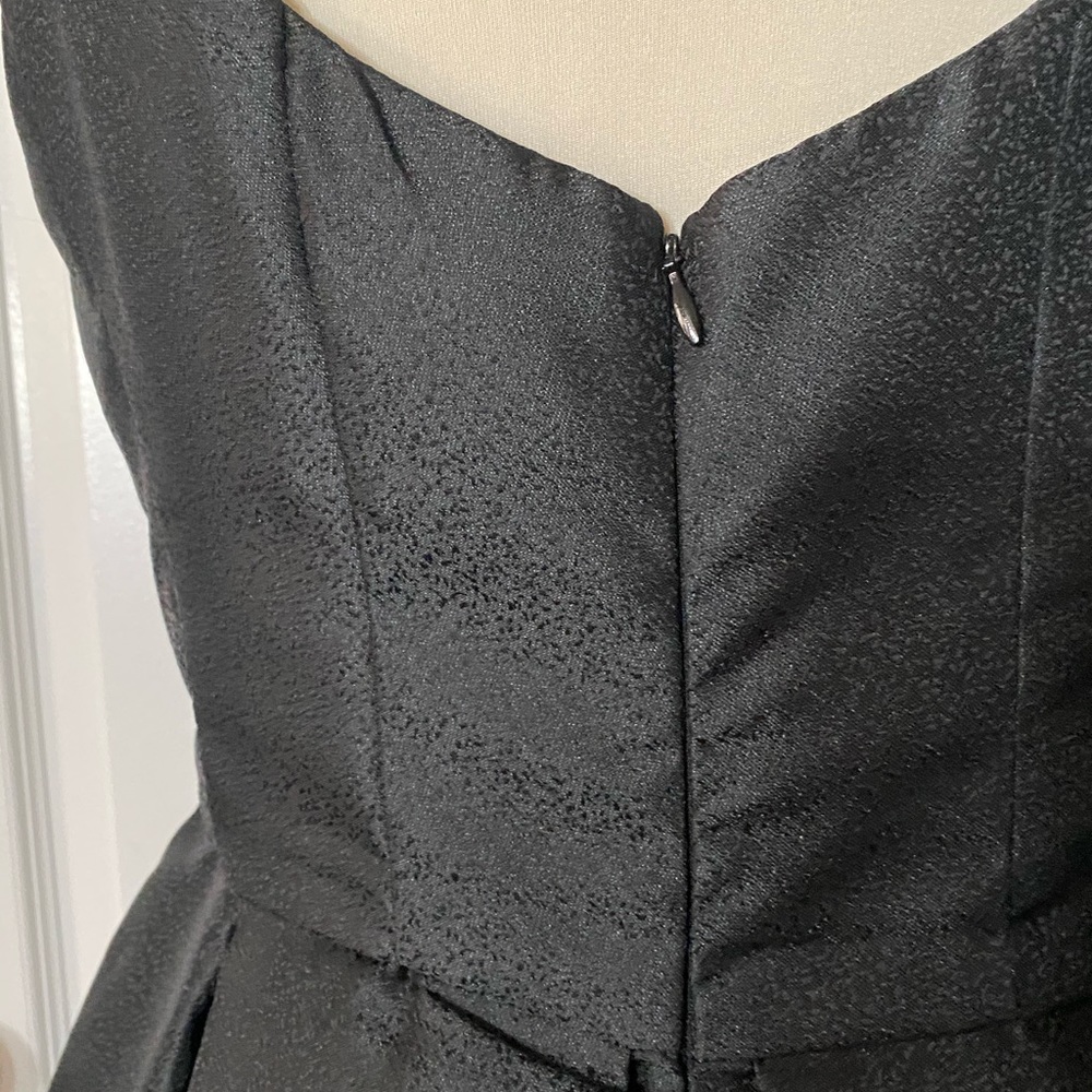 Betsy & Adam High Low Metallic Gown Black Tie - Picture 6 of 8